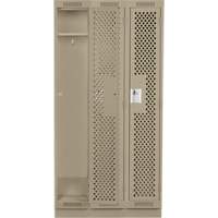 Casiers Clean Line, Bloc de 3, 36" x 18" x 76", Acier, Beige, Rivet (assembl&eacute;), Perfor&eacute; Rock Safety Industrial Ltd