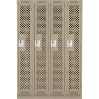 Casiers Clean Line, Bloc de 4, 48" x 18" x 76", Acier, Beige, Rivet (assembl&eacute;), Perfor&eacute; Rock Safety Industrial Ltd