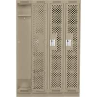 Casiers Clean Line, Bloc de 4, 48" x 18" x 76", Acier, Beige, Rivet (assembl&eacute;), Perfor&eacute; Rock Safety Industrial Ltd