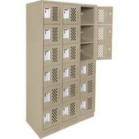Assembled Lockerettes Clean Line Perforated Economy Lockers, 6 -tier, Bank of 3, 18" x 72" x 12", Steel Rock Safety Industrial Ltd