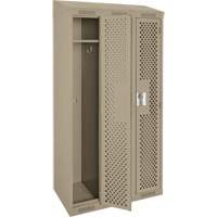 Clean Line Lockers, Bank of 3, 36" x 15" x 78", Steel, Beige, Rivet (Assembled), Perforated Rock Safety Industrial Ltd