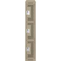 Casiers Clean Line, 3 niveaux, 12" x 18" x 78", Acier, Beige, Rivet (assembl&eacute;), Perfor&eacute; Rock Safety Industrial Ltd