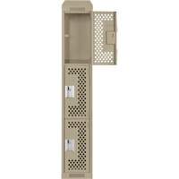 Casiers Clean Line, 3 niveaux, 12" x 18" x 78", Acier, Beige, Rivet (assembl&eacute;), Perfor&eacute; Rock Safety Industrial Ltd