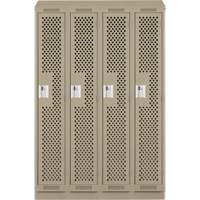 Casiers Clean Line, Bloc de 4, 48" x 18" x 82", Acier, Beige, Rivet (assembl&eacute;), Perfor&eacute; Rock Safety Industrial Ltd