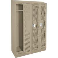 Casiers Clean Line, Bloc de 4, 48" x 18" x 82", Acier, Beige, Rivet (assembl&eacute;), Perfor&eacute; Rock Safety Industrial Ltd