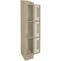 Casiers Clean Line, 3 niveaux, 12" x 18" x 82", Acier, Beige, Rivet (assembl&eacute;), Perfor&eacute; Rock Safety Industrial Ltd