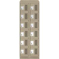 Assembled Lockerettes Clean Line Perforated Economy Lockers, 6 -tier, Bank of 2, 18" x 72" x 12", Steel Rock Safety Industrial Ltd