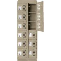 Assembled Lockerettes Clean Line Perforated Economy Lockers, 6 -tier, Bank of 2, 18" x 72" x 12", Steel Rock Safety Industrial Ltd