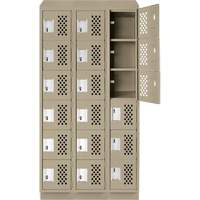 Assembled Lockerettes Clean Line Perforated Economy Lockers, 6 -tier, Bank of 3, 18" x 72" x 12", Steel Rock Safety Industrial Ltd