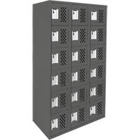 Assembled Lockerettes Clean Line Perforated Economy Lockers, 6 -tier, Bank of 3, 18" x 72" x 12", Steel Rock Safety Industrial Ltd