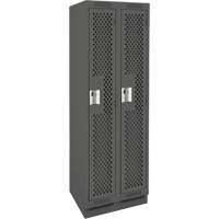 Clean Line Lockers, Bank of 2, 24" x 18" x 76", Steel, Charcoal, Rivet (Assembled), Perforated Rock Safety Industrial Ltd