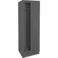 Clean Line Lockers, Bank of 2, 24" x 18" x 76", Steel, Charcoal, Rivet (Assembled), Perforated Rock Safety Industrial Ltd