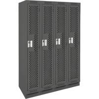 Casiers Clean Line, Bloc de 4, 48" x 18" x 76", Acier, Charbon, Rivet (assembl&eacute;), Perfor&eacute; Rock Safety Industrial Ltd