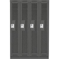 Casiers Clean Line, Bloc de 4, 48" x 18" x 76", Acier, Charbon, Rivet (assembl&eacute;), Perfor&eacute; Rock Safety Industrial Ltd