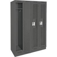 Casiers Clean Line, Bloc de 4, 48" x 18" x 76", Acier, Charbon, Rivet (assembl&eacute;), Perfor&eacute; Rock Safety Industrial Ltd
