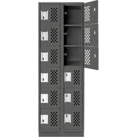 Assembled Lockerettes Clean Line Perforated Economy Lockers, 6 -tier, Bank of 2, 18" x 72" x 12", Steel Rock Safety Industrial Ltd