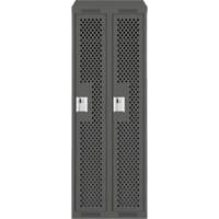 Clean Line Lockers, Bank of 2, 24" x 15" x 78", Steel, Charcoal, Rivet (Assembled), Perforated Rock Safety Industrial Ltd