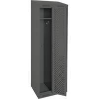 Clean Line Lockers, Bank of 2, 24" x 15" x 78", Steel, Charcoal, Rivet (Assembled), Perforated Rock Safety Industrial Ltd