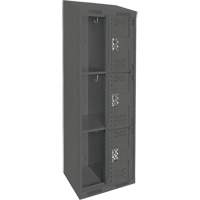 Casiers Clean Line, 3 niveaux, Bloc de 2, 24" x 18" x 78", Acier, Charbon, Rivet (assembl&eacute;), Perfor&eacute; Rock Safety Industrial Ltd