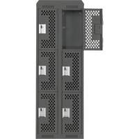 Casiers Clean Line, 3 niveaux, Bloc de 2, 24" x 18" x 78", Acier, Charbon, Rivet (assembl&eacute;), Perfor&eacute; Rock Safety Industrial Ltd