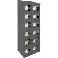 Assembled Lockerettes Clean Line Perforated Economy Lockers, 6 -tier, Bank of 2, 18" x 72" x 12", Steel Rock Safety Industrial Ltd