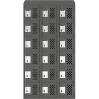 Assembled Lockerettes Clean Line Perforated Economy Lockers, 6 -tier, Bank of 3, 18" x 72" x 12", Steel Rock Safety Industrial Ltd