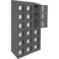 Assembled Lockerettes Clean Line Perforated Economy Lockers, 6 -tier, Bank of 3, 18" x 72" x 12", Steel Rock Safety Industrial Ltd