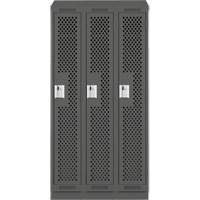 Casiers Clean Line, Bloc de 3, 36" x 18" x 82", Acier, Charbon, Rivet (assembl&eacute;), Perfor&eacute; Rock Safety Industrial Ltd