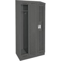 Casiers Clean Line, Bloc de 3, 36" x 18" x 82", Acier, Charbon, Rivet (assembl&eacute;), Perfor&eacute; Rock Safety Industrial Ltd