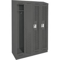 Casiers Clean Line, Bloc de 4, 48" x 18" x 82", Acier, Charbon, Rivet (assembl&eacute;), Perfor&eacute; Rock Safety Industrial Ltd