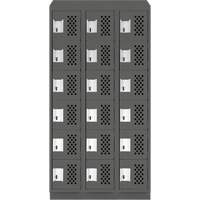 Assembled Lockerettes Clean Line Perforated Economy Lockers, 6 -tier, Bank of 3, 18" x 72" x 12", Steel Rock Safety Industrial Ltd