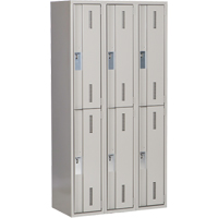 Concorde Heavy-Duty Lockers, 2 -tier, Bank of 3, 36" x 18" x 72", Steel, Grey, Welded (Assembled) Rock Safety Industrial Ltd
