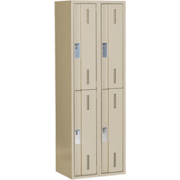 Casiers robustes Concorde, 2 niveaux, Bloc de 2, 24" x 18" x 72", Acier, Beige, Soud&eacute; (assembl&eacute;) Rock Safety Industrial Ltd
