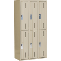 Concorde Heavy-Duty Lockers, 2 -tier, Bank of 3, 36" x 18" x 72", Steel, Beige, Welded (Assembled) Rock Safety Industrial Ltd