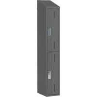 Concorde Heavy-Duty Lockers, 2 -tier, 12" x 18" x 78", Steel, Charcoal, Welded (Assembled) Rock Safety Industrial Ltd