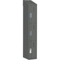 Concorde Heavy-Duty Lockers, 3 -tier, 12" x 18" x 78", Steel, Charcoal, Welded (Assembled) Rock Safety Industrial Ltd