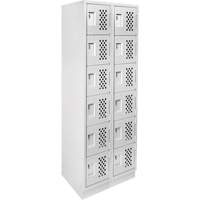 Assembled Lockerettes Clean Line Perforated Economy Lockers, 6 -tier, Bank of 2, 18" x 72" x 12", Steel Rock Safety Industrial Ltd