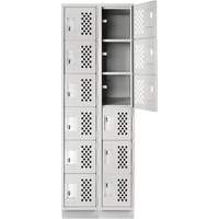 Assembled Lockerettes Clean Line Perforated Economy Lockers, 6 -tier, Bank of 2, 18" x 72" x 12", Steel Rock Safety Industrial Ltd