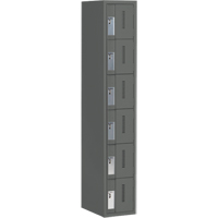 Concorde Heavy-Duty Lockers, 6 -tier, 12" x 18" x 72", Steel, Charcoal, Welded (Assembled) Rock Safety Industrial Ltd