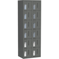 Concorde Heavy-Duty Lockers, 6 -tier, Bank of 2, 24" x 18" x 72", Steel, Charcoal, Welded (Assembled) Rock Safety Industrial Ltd