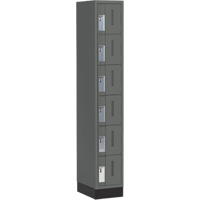 Concorde Heavy-Duty Lockers, 6 -tier, 12" x 18" x 76", Steel, Charcoal, Welded (Assembled) Rock Safety Industrial Ltd