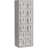 Concorde Heavy-Duty Lockers, 6 -tier, Bank of 2, 24" x 18" x 72", Steel, Grey, Welded (Assembled) Rock Safety Industrial Ltd