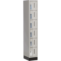 Concorde Heavy-Duty Lockers, 6 -tier, 12" x 18" x 76", Steel, Grey, Welded (Assembled) Rock Safety Industrial Ltd