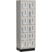 Concorde Heavy-Duty Lockers, 6 -tier, Bank of 2, 24" x 18" x 76", Steel, Grey, Welded (Assembled) Rock Safety Industrial Ltd