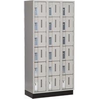 Concorde Heavy-Duty Lockers, 6 -tier, Bank of 3, 36" x 18" x 76", Steel, Grey, Welded (Assembled) Rock Safety Industrial Ltd