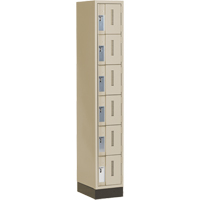 Concorde Heavy-Duty Lockers, 6 -tier, 12" x 18" x 76", Steel, Beige, Welded (Assembled) Rock Safety Industrial Ltd