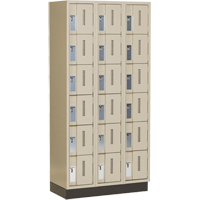 Concorde Heavy-Duty Lockers, 6 -tier, Bank of 3, 36" x 18" x 76", Steel, Beige, Welded (Assembled) Rock Safety Industrial Ltd