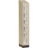 Concorde Heavy-Duty Lockers, 6 -tier, 12" x 18" x 82", Steel, Beige, Welded (Assembled) Rock Safety Industrial Ltd