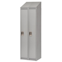 Lockers, Bank of 2, 24" x 18" x 82", Steel, Grey, Knocked Down Rock Safety Industrial Ltd