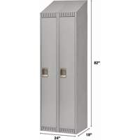 Lockers, Bank of 2, 24" x 18" x 82", Steel, Grey, Knocked Down Rock Safety Industrial Ltd